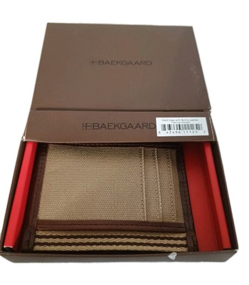  ID Card Case Wallet W/Bottle Opener, Canvas, Tan/Brown Leather Trim     (39)