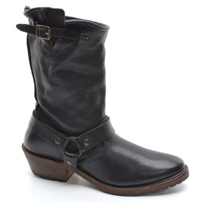 Ladies Vintage Shoe Company USA Eliza Harness Engineer Boots 6 M Black Shoes New