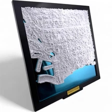 3D Topographical Map: Gulfport, Florida - Framed Geographic Wall Art