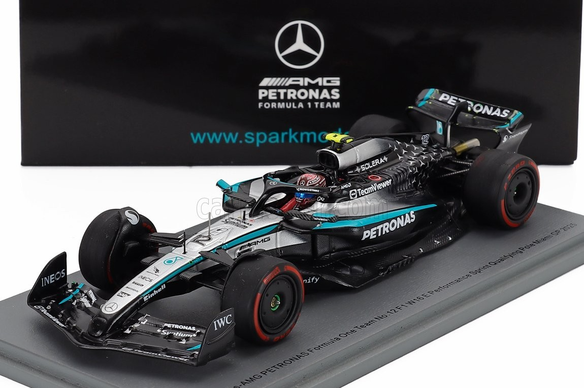 自動車 Spark 1/43 Mercedes-AMG F1 W16 Miami GP Spark S9627 1/43 Mercedes W16 No.12 Sprint Qualifying Pole Miami