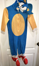 boys small SONIC HEDGEHOG HALLOWEEN COSTUME 1 PC FLEECE HOOD EARS SLEEP WEAR