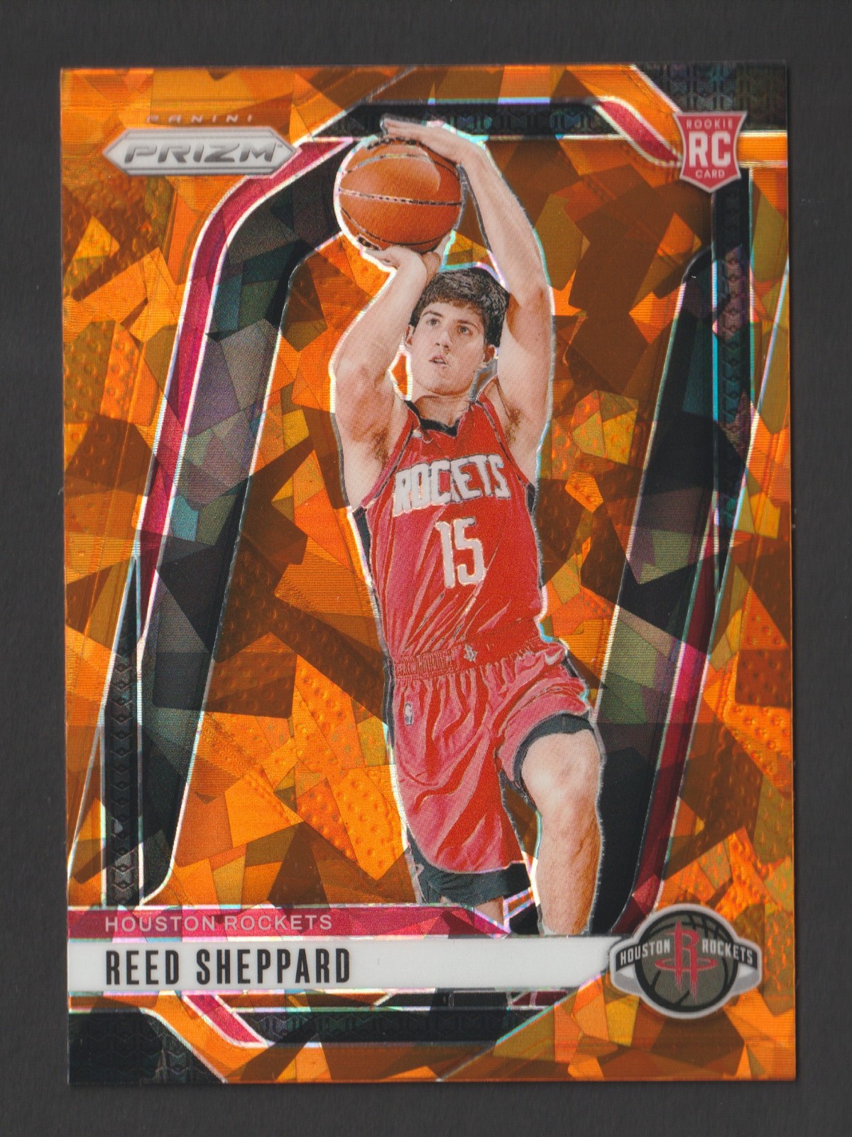 2024-25 Panini Prizm Reed Sheppard #268 Orange Ice Rookie Houston Rockets RC NM