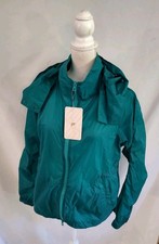 NWT Fabletics Natalia Jacket Windbreaker Jade Green Removable Hood Lightweight M