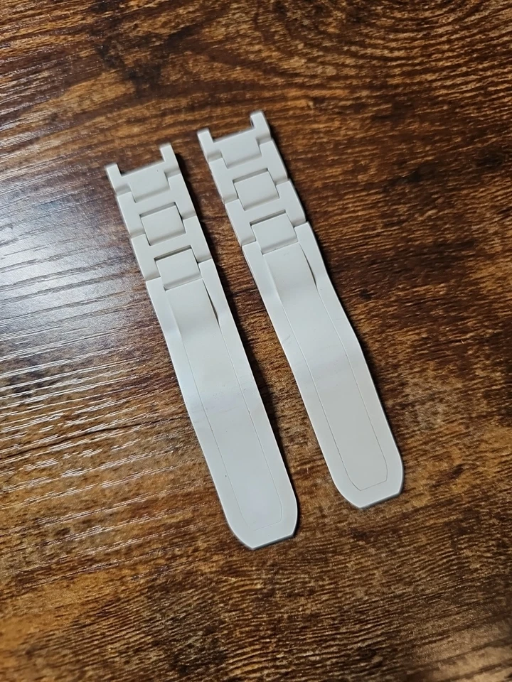 Reloj Cartier Must 21 Chronoscaph 19/18 mm OEM correa de goma blanca/amarilla Foto 3 de 4