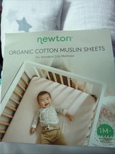 Newton Baby Organic Muslin Fitted Crib Sheets 2-Pack Ultra Breathable 52x28