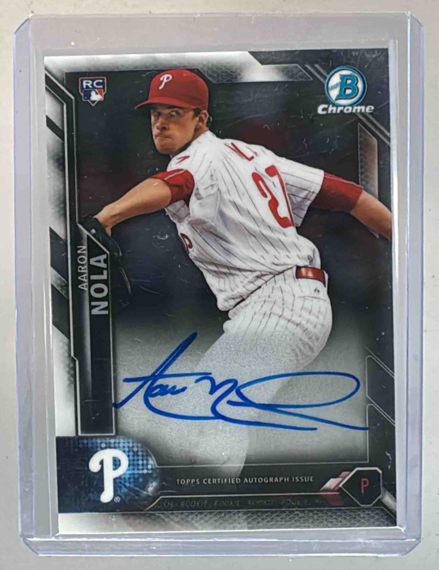 Aaron Nola 2016 Bowman #CRA-AN Chrome Rookie Auto Rookie RC