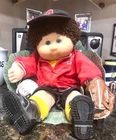 2001 K6 baseball TRU CPK boy, Dark brown yarn shag, green eyes MINT IN LEAF