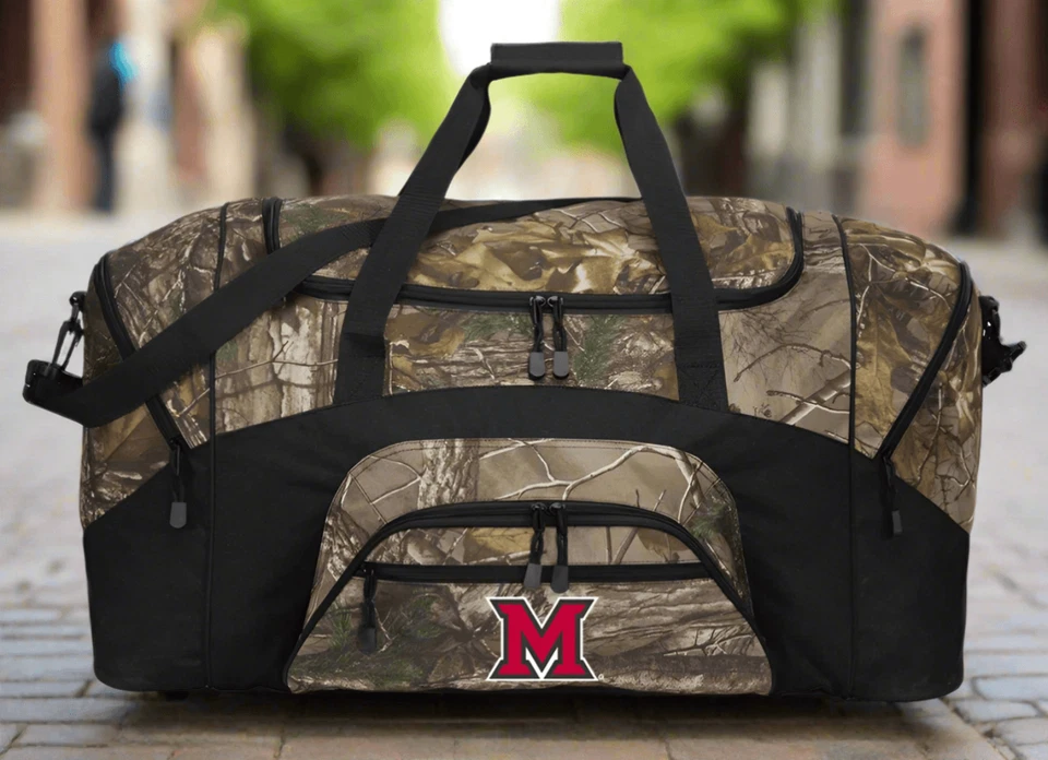 Miami University Camo Duffel Bag Miami University RedHawks Suitcase Travel Bag o - Image 2 of 4