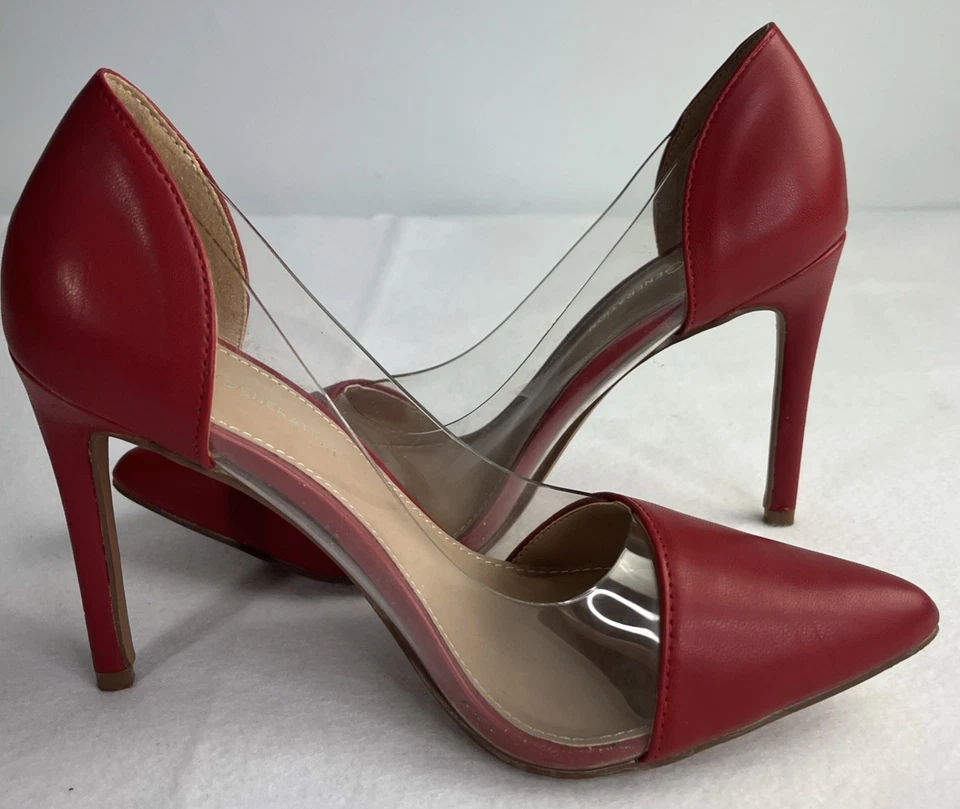 Tacones de aguja BCBGeneration Lania rojos sin cordones en punta talla 6,5 - limpios Foto 3 de 4