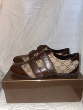 Gucci – Sneakers vintage cuir & monogramme – Très bon état