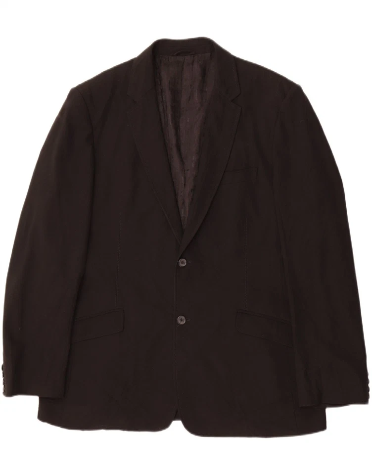 JUST CAVALLI Mens 2 Button 2 Piece Suit IT 58 4XL W42 L23 Black Polyester DU64 - Image 2 of 4