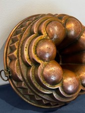 Antique c1880’s Patina Unpolished Copper Intricate German Design Jelly Mould
