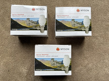3x Myson Petite 10mm TRV Angled Radiator Valve & Lockshield Nickel PETPAK10ND