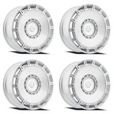 Set 4 24 Select Apollo Gloss Silver Brushed 24x10 Wheels 5x112 5x120 25mm Rims