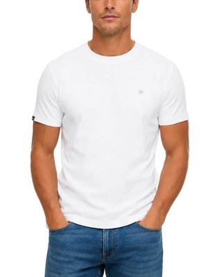 Superdry Herren Essential SDCO Logo Emb T-Shirt Optic White/Cold Grey