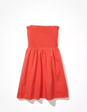 American Eagle Bright Red Smocked Tube Mini Dress Size XXL Summer Beach BN