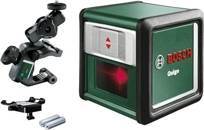 Bosch Kreuzlinienlaser Quigo mit Universalklemme MM 2 Ausrichten mit flexibler