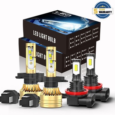 For Nissan X-Trail 2005-2006 H4 H11 LED Headlight Fog Light Combo Bulbs Kit 4pcs