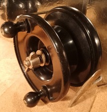 VGC Vintage Wide Drum  Allcock Aerialite 4" Centrepin Big Pike Carp Fishing Reel