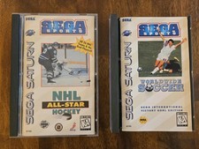 Sega Saturn Sports Bundle – Worldwide Soccer & NHL All-Star Hockey Sets!