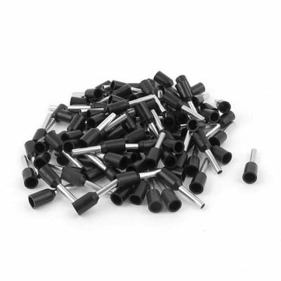 100Pcs Wire Crimp Connector Insulated Ferrule Pin Cord End Terminal Black KD *vv