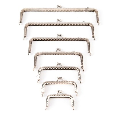 1pc Retro Alloy Metal Flower Purse Bag DIY Craft Frame Kiss Clasp Lock Silver.CR