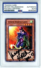 PSA Signed Megan Hollingshead Yu-Gi-Oh! TCG Cyber Harpie Lady SP1-EN001