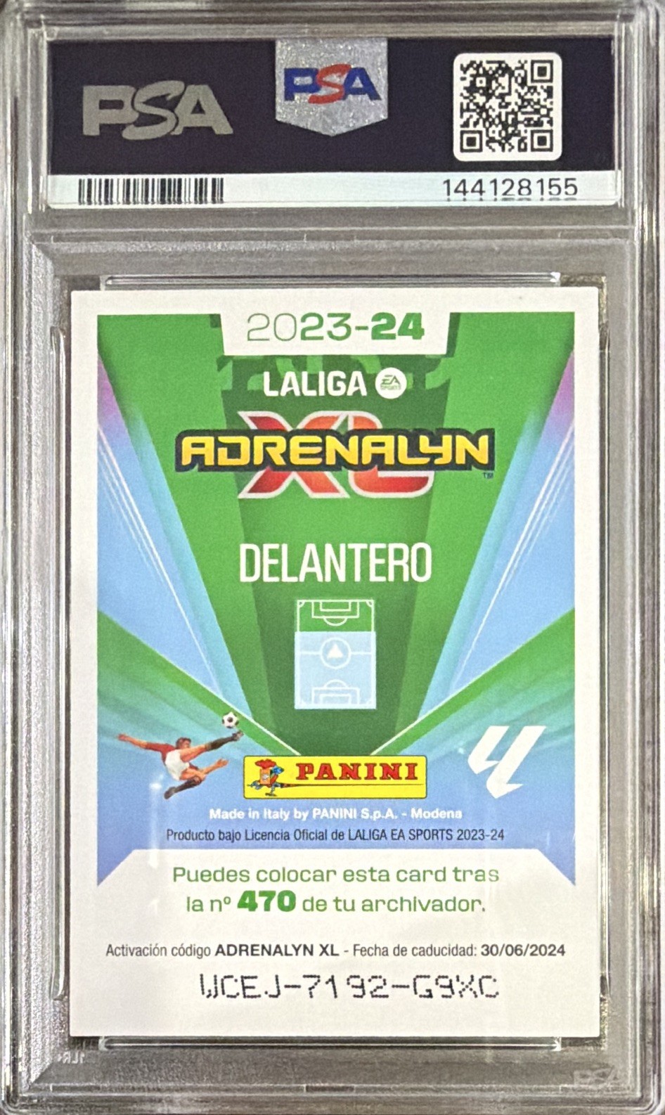 Panini 2023-24 Adrenalyn XL La Liga Ronaldo/Messi Card Unica #4 PSA 9 view 2