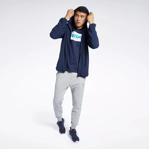 Reebok Men's Training Essentials Jacket Size S Blue Navy Full Zip Light image 3