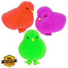 Dreidel Company Chicken Puffer Rubber Duck Toy 6-Pack Bath Toy 3.25"