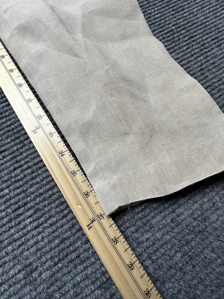 Pantalones esquineros informales para mujer 10 beige mezcla de lino pierna recta cremallera lateral elegantes Foto 4 de 4