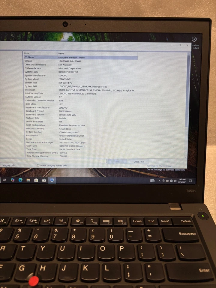 Lenovo ThinkPad T450 i5-5300U 8GB RAM 500GB HDD Windows 10 Pro - Image 3 of 4