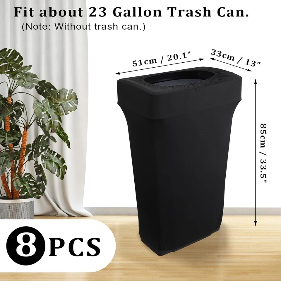Trash Can Cover 23 Gallon Fitted Outdoor Waste Container Cover 8 Pack - Image 4 of 4