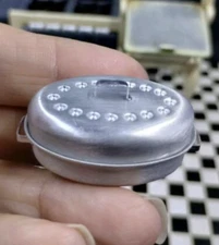 T & E Brownawell Dollhouse Miniature Large Oval Aluminum Roasting Pan 1:12 Scale