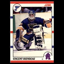 Vincent Riendeau Rookie #107 1990-91 Score St. Louis Blues Hockey Card NHL. rookie card picture