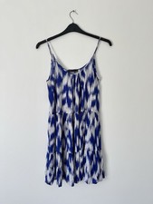 M&S Collection Women Blue &White Maternity Sleeveless Viscose Summer Dress UK 12