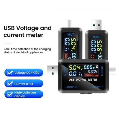 USB/Type-C Multimeter Voltage Current Capacity Meter Voltmeter Digital Tester US
