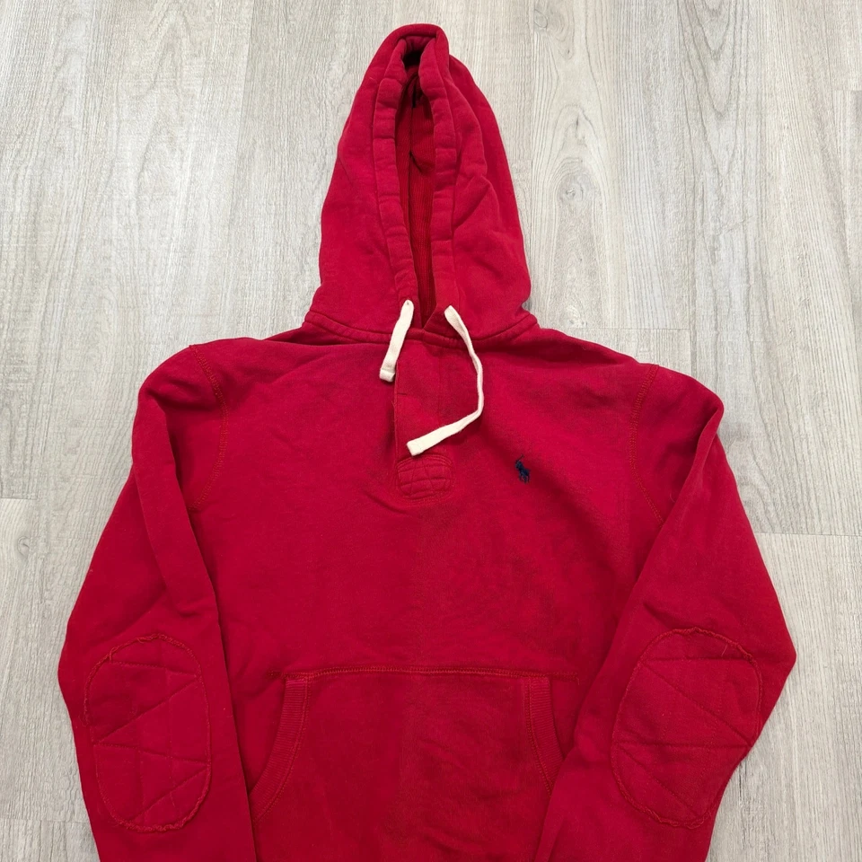 Polo Ralph Lauren Hoodie Men's Small Red Pullover Sweatshirt Preppy Pony Logo  - Image 2 of 4