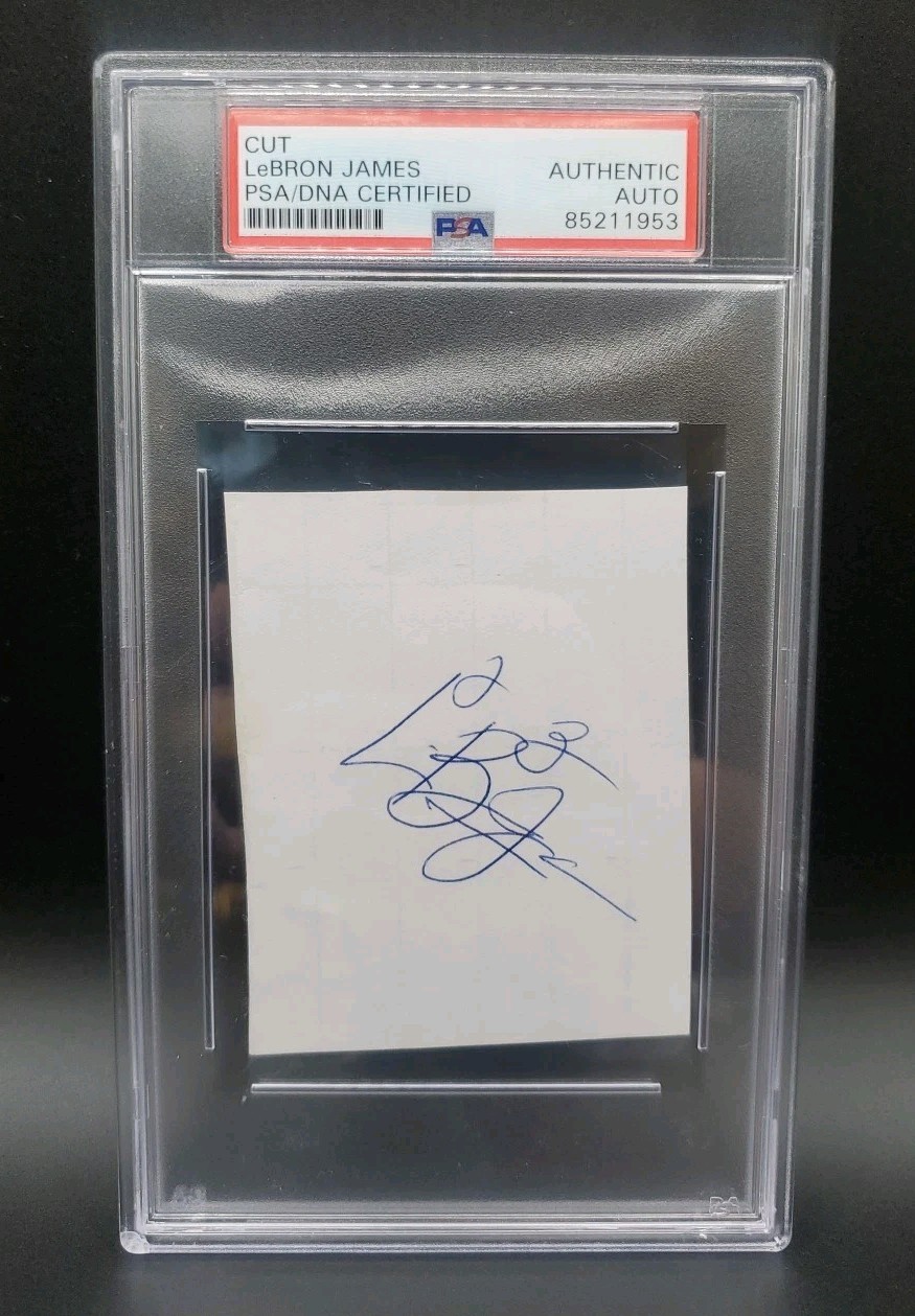 Lebron James pre rookie auto cut PSA/DNA Autograph. High School Signature