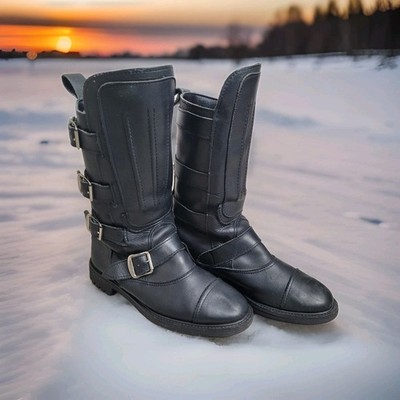 Vintage DAL JEETS Buckle Boots Leather Made in England Punk Goth Grunge Unisex