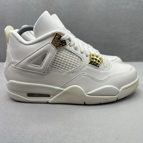 Womens Size 8 Nike Air Jordan 4 Retro Shoes Sail / Metallic Gold AQ9129-170 NEW