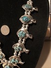 Native Jeweler Genuine ROYSTON Turquoise Nuggets Squash Blossom Necklace — photo 3