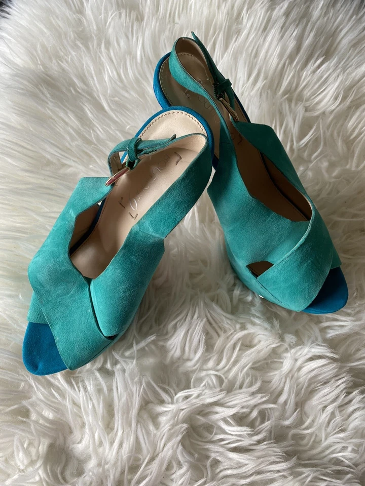 Boutique 9 Blue Peep Toe Suede Heels Size 8.5 - Изображение 2 из 4