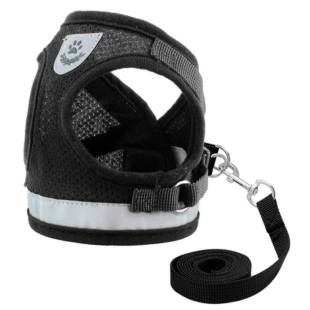 Dog Harness for Chihuahua Pug Control Mesh Walk Collar Vest Harnes and Leash Set