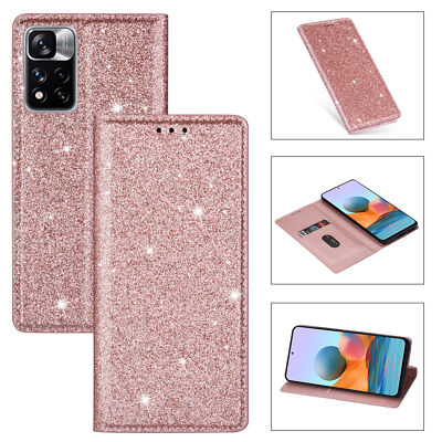 Glitzer Klapp Tasche HandyHülle Für Xiaomi Poco C65 Redmi 13C 13R 5G Note 13 Pro