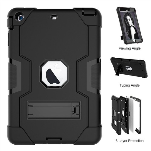 Shockproof Military Heavy Duty Rubber With Hard Stand Case Cover For Apple iPad - Picture 19 of 84
