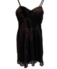 Land Of The Free Little Black Lined Dress Ruched Back L Adjustable Straps