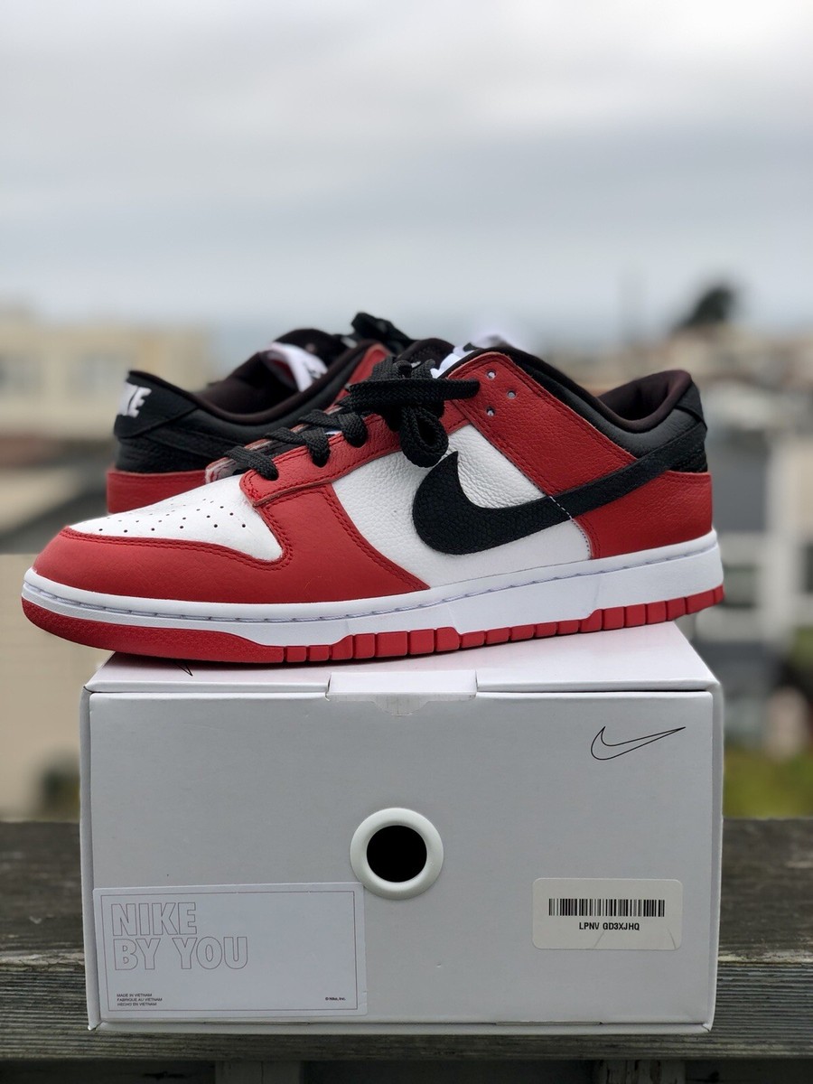 calculadora accesorios montículo NIKE Dunk Low ID By You “Chicago” Colorway Black Red White 🔥 Size 9  Customs | eBay