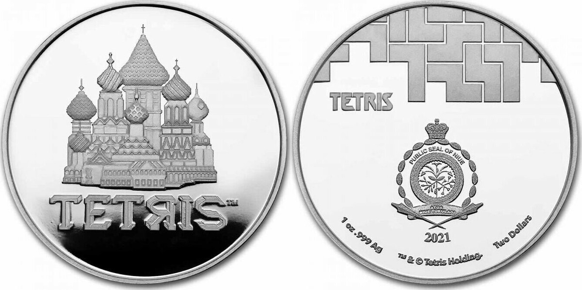 最新銀貨2021 1 オンス Niue Tetris - St Basil's 2021 1 oz NZD