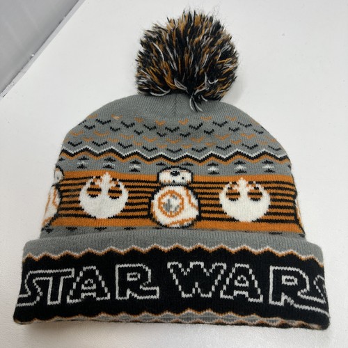 Star Wars Hat Beanie Gray Orange BB8 